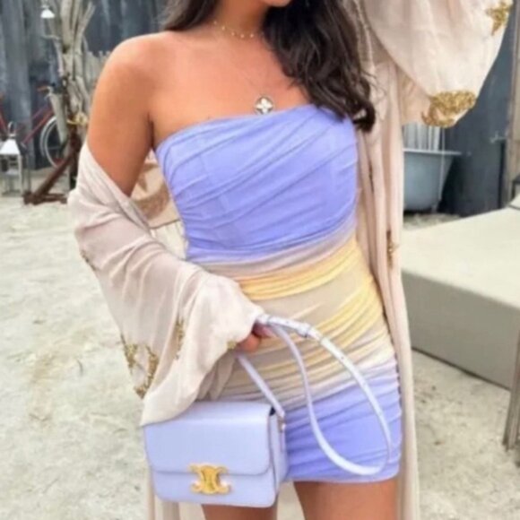 NWT ZARA ROMANIA🇷🇴MADE Strapless Tulle SEXY Mini Dress Ruched 8342/355 SMALL - Picture 7 of 16